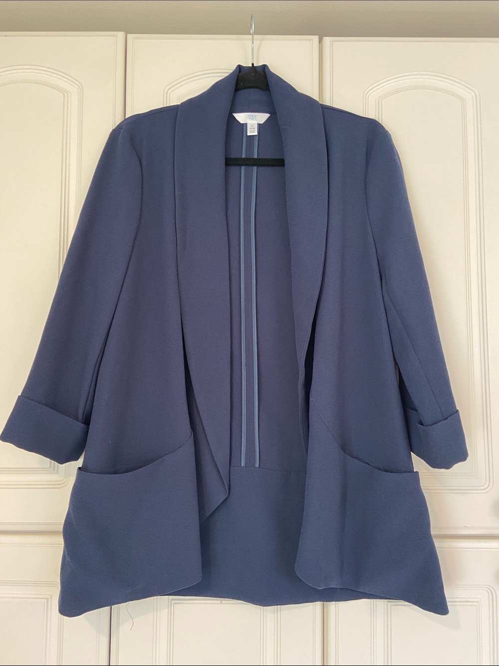 NWT Relaxed Open-Front Women's Blazer Jacket in Navy